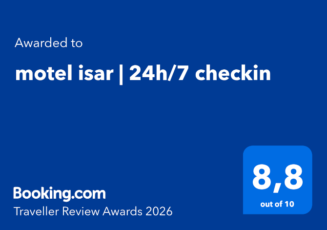 Booking.com Traveller Review Awards 2026 – motel isar 24h/7 checkin, Bewertung 8,8 von 10